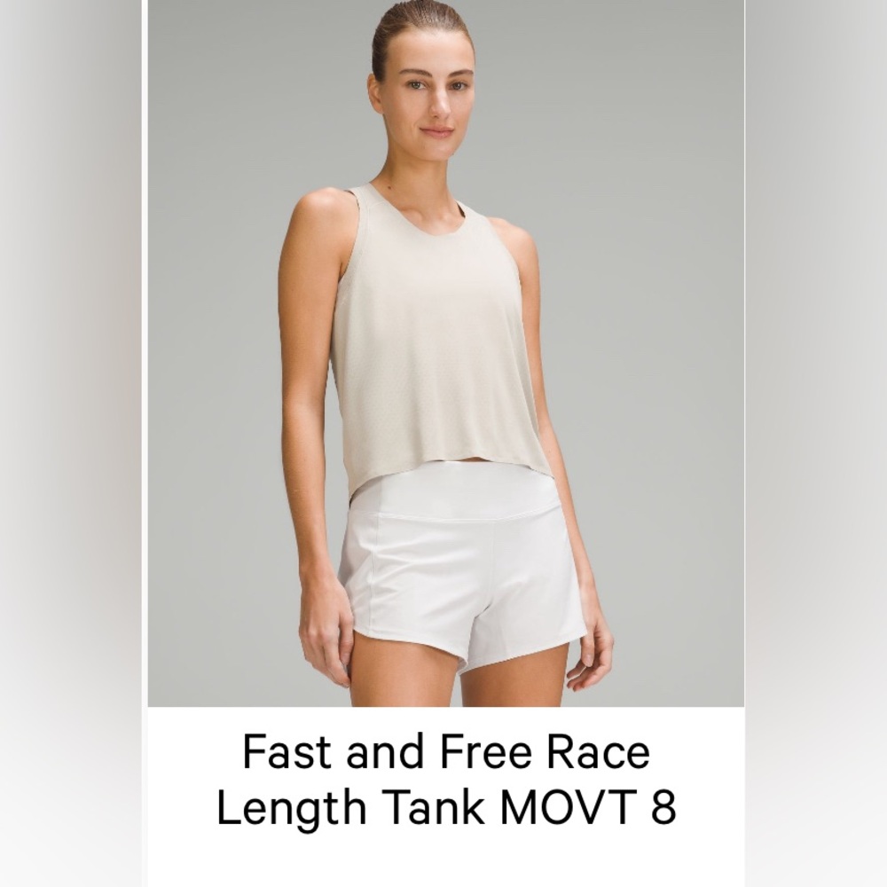 Lulu Lemon Fast and Furious Free Tank Tan size 8